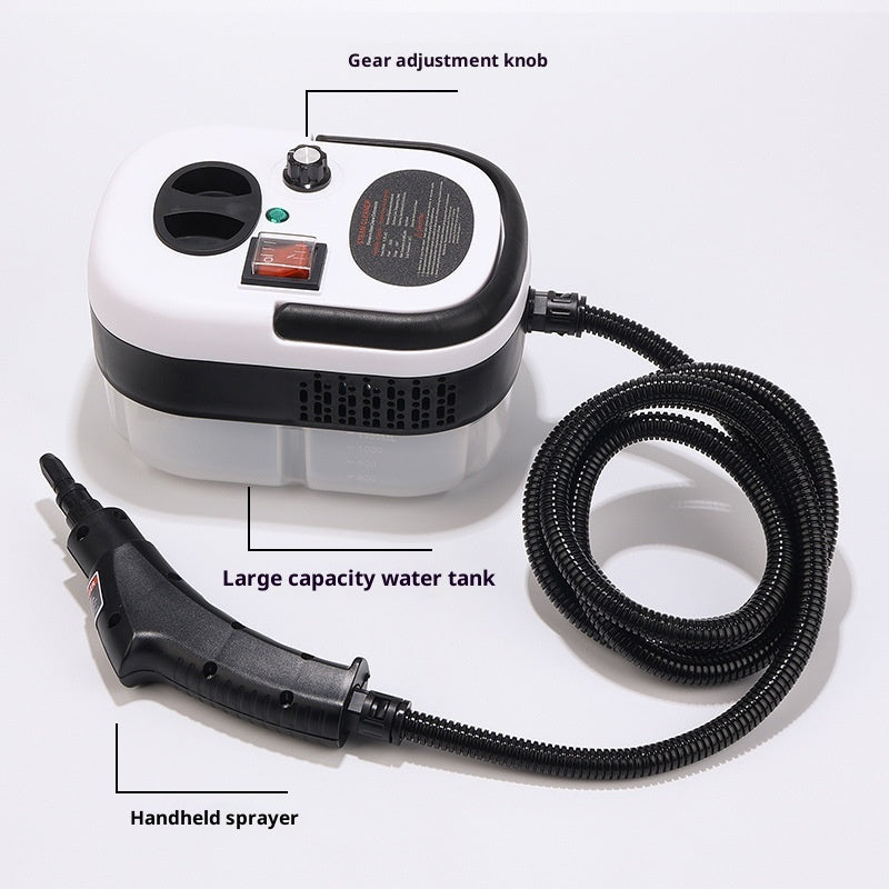 Steam cleaner unit with labelled parts